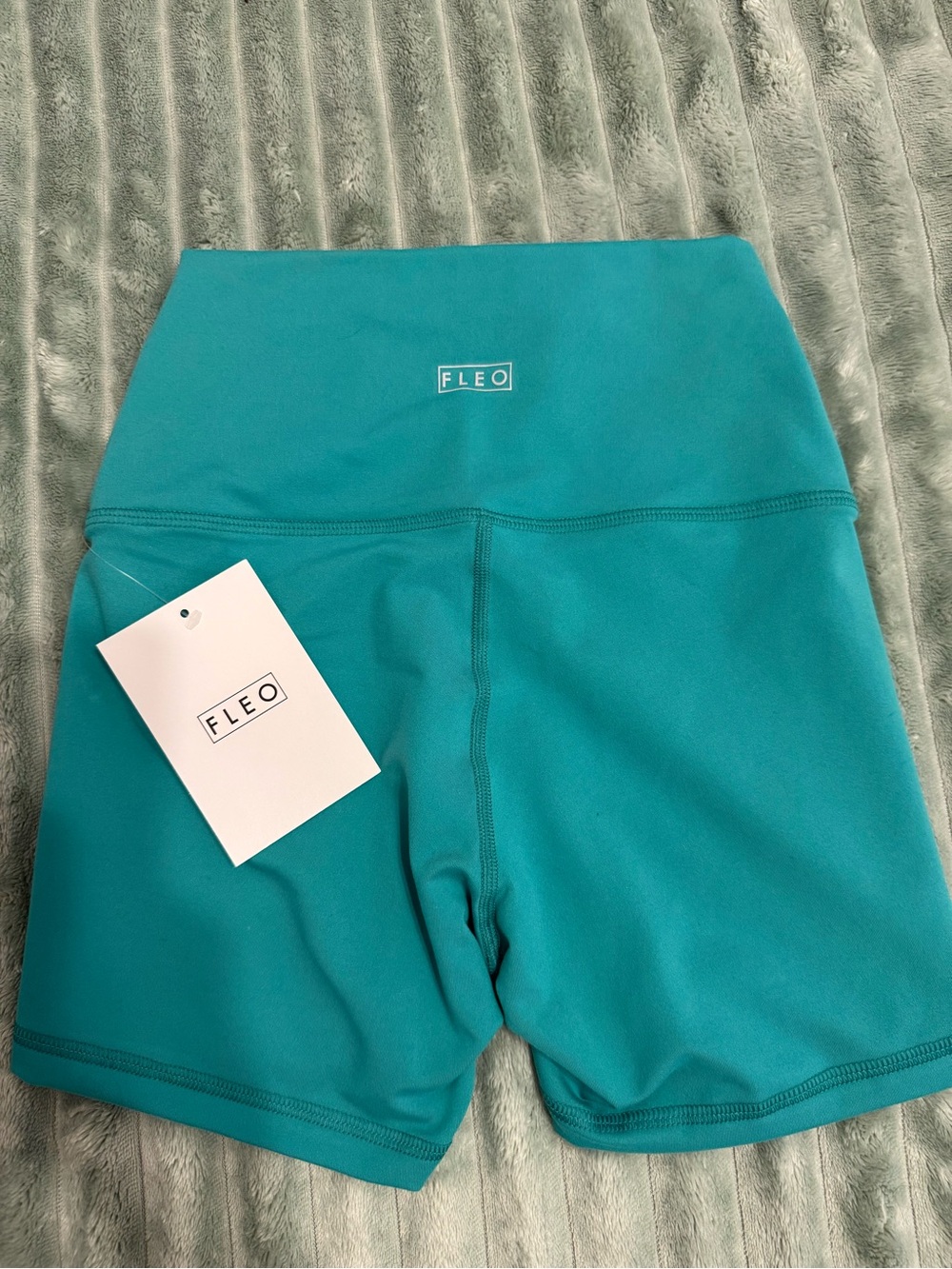 Fleo High-Waist Athletic Shorts in Teal